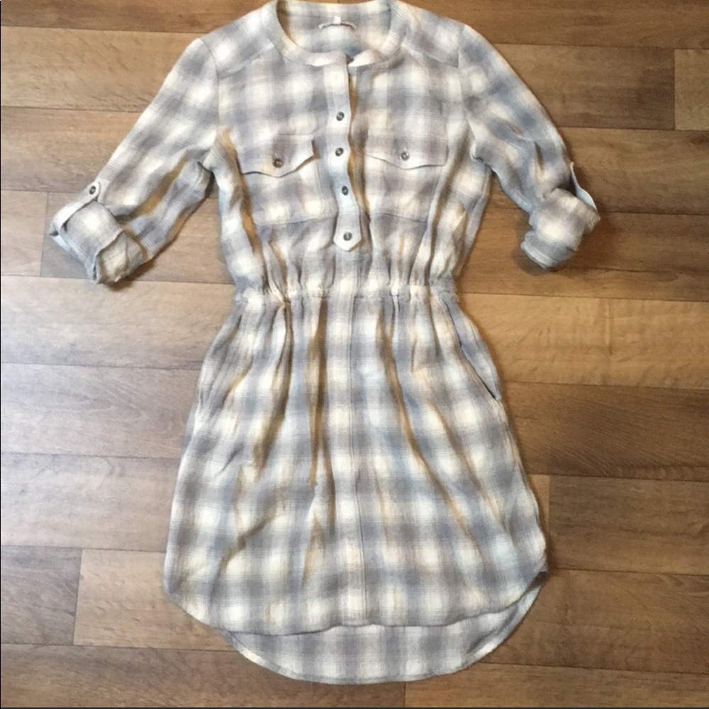 Madewell brand Grey gingham dress EUC XS